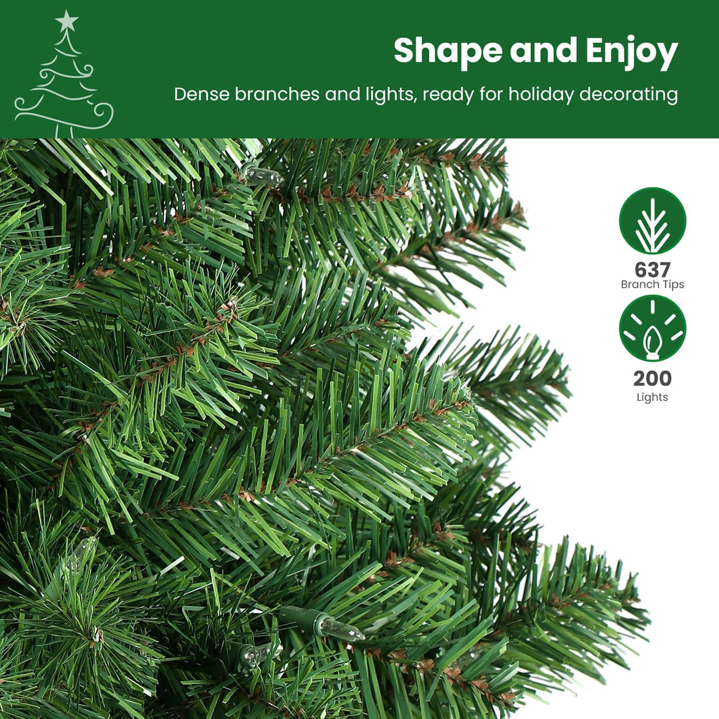 SHareconn Prelit Artificial Pencil Christmas Tree 6FT & Warm White Lights