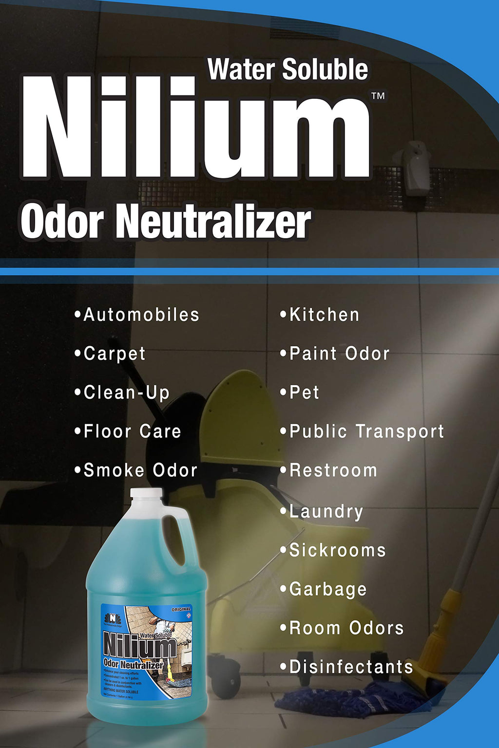 Nilium Water Soluble Odor Neutralizer concentrate by Nilodor, Original, 1 gallon, (128 WSO) 11.75" Height, 6" Width
