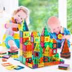 FNJO Magnetic Tiles, 110PCS Magnet Building Set, Magnetic Building Blocks,Construction STEM Learning and Playing Toys for Kids, Montessori Toy for Preschool Boys Girls Toddlers Classroom Must-Haves