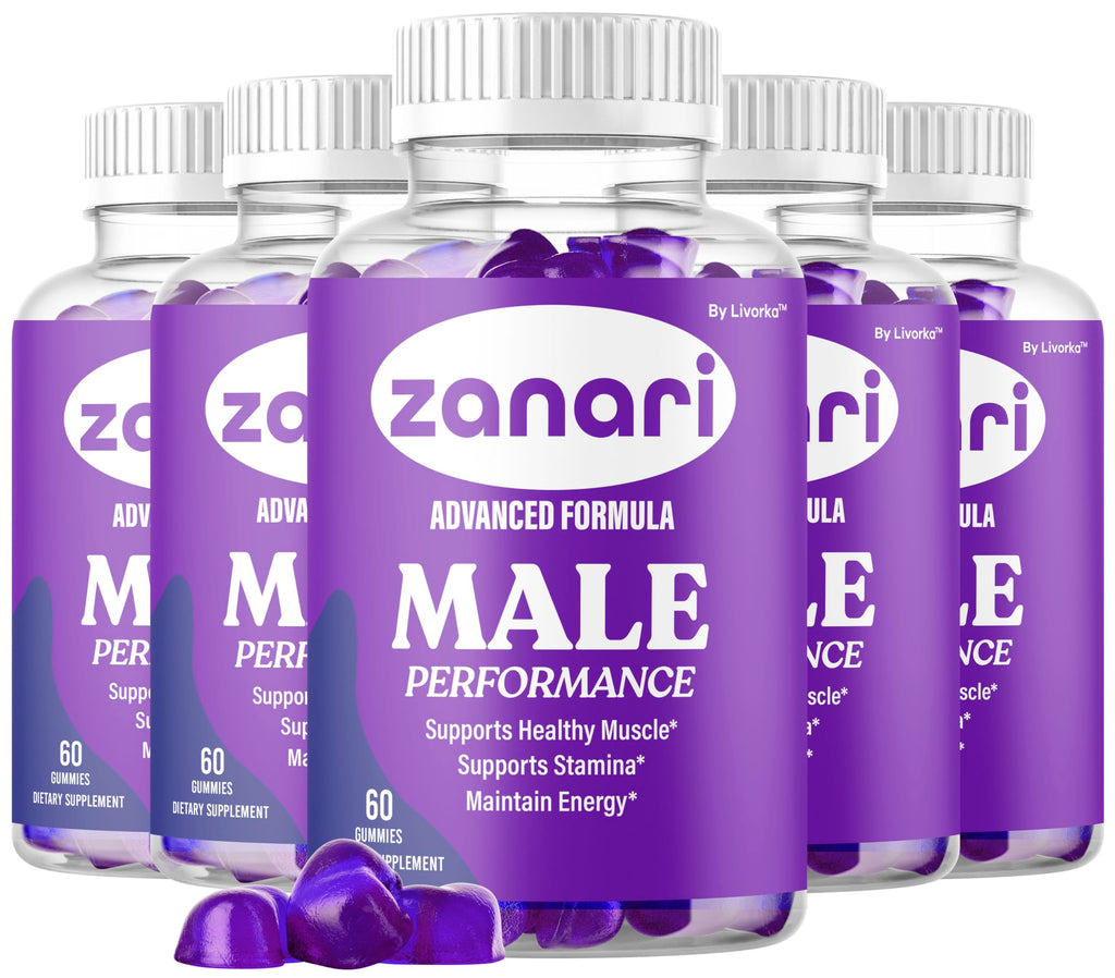 (5 Pack) Zanari - Official Zanari Gummies for Men Advanced Formula All Natural Ingredients Support Gummys - Maximum Strength, Premium Vitamins for Overall Health & Wellness, 300 Gummies for 5 Months