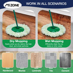 4 Pack Spin Mop Head Replacement Compatible with Libman Tornado, Microfiber Mop Head for Libman Tornado Spin Mop System, Machine Washable Mop Refill Head, Easy to Replace