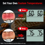 TempPro TempTrack Large LCD Digital Meat Thermometer for Cooking