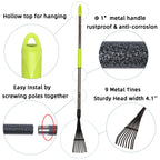 KLDOLLAR Garden Rake for Leaves, 48" Metal Leaf Rake with Soft Foam Grip