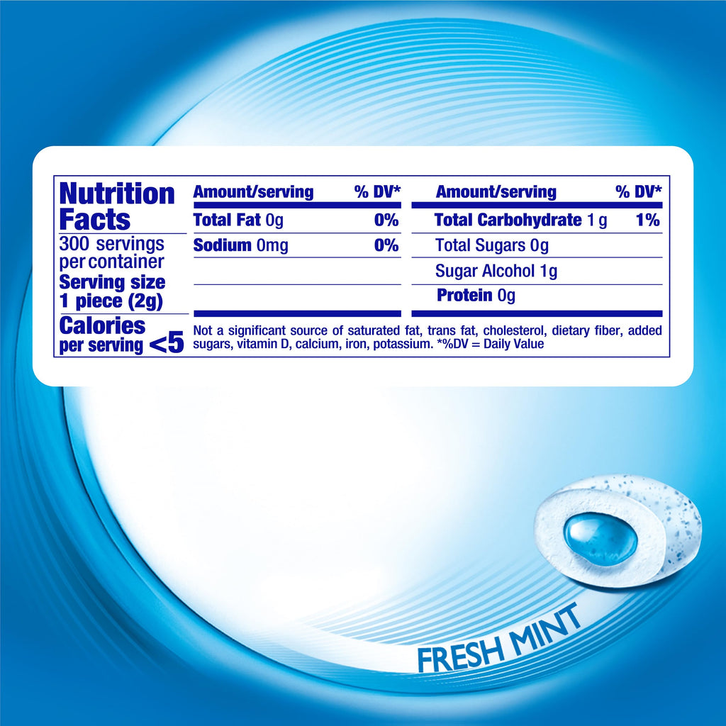 Mentos Pure Fresh Sugar-Free Chewing Gum, Fresh Mint, 50 Count (6 Pack)