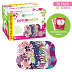Opthopatch Eye Patches for Infants - Extra Sensitive Adhesive - Girls' Design [Series I] - 70 Count + 2 Reward Charts
