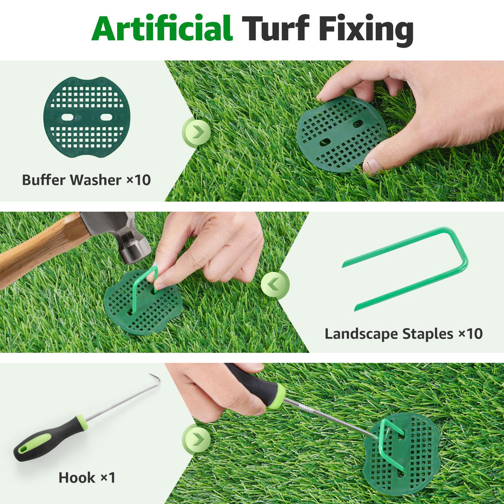 Artificial Grass Fake Turf Grass Outdoor Indoor with Drainage Holes, 3x5FT