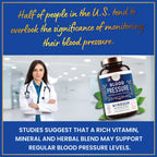 Blood Pressure Support Supplement - Green Tea, Hibiscus, Hawthorn, Garlic - Blood Pressure Vitamin, Mineral and Activated Naturals - 3 Month Supply, 90 Capsules