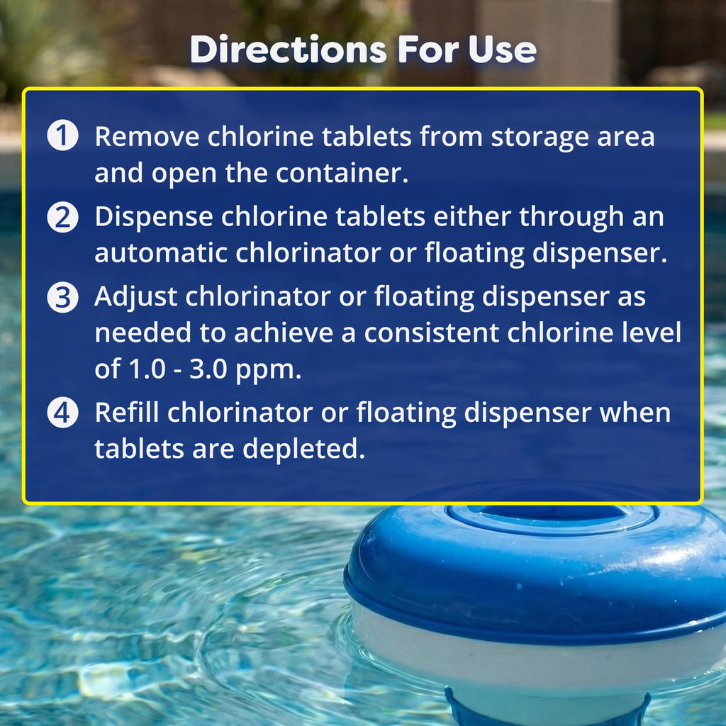 In The Swim 3 Inch Stabilized Chlorine Tablets for Sanitizing Swimming Pools - Individually Wrapped, Slow Dissolving - 90% Available Chlorine - Tri-Chlor - 50 Pounds - 2 Pack
