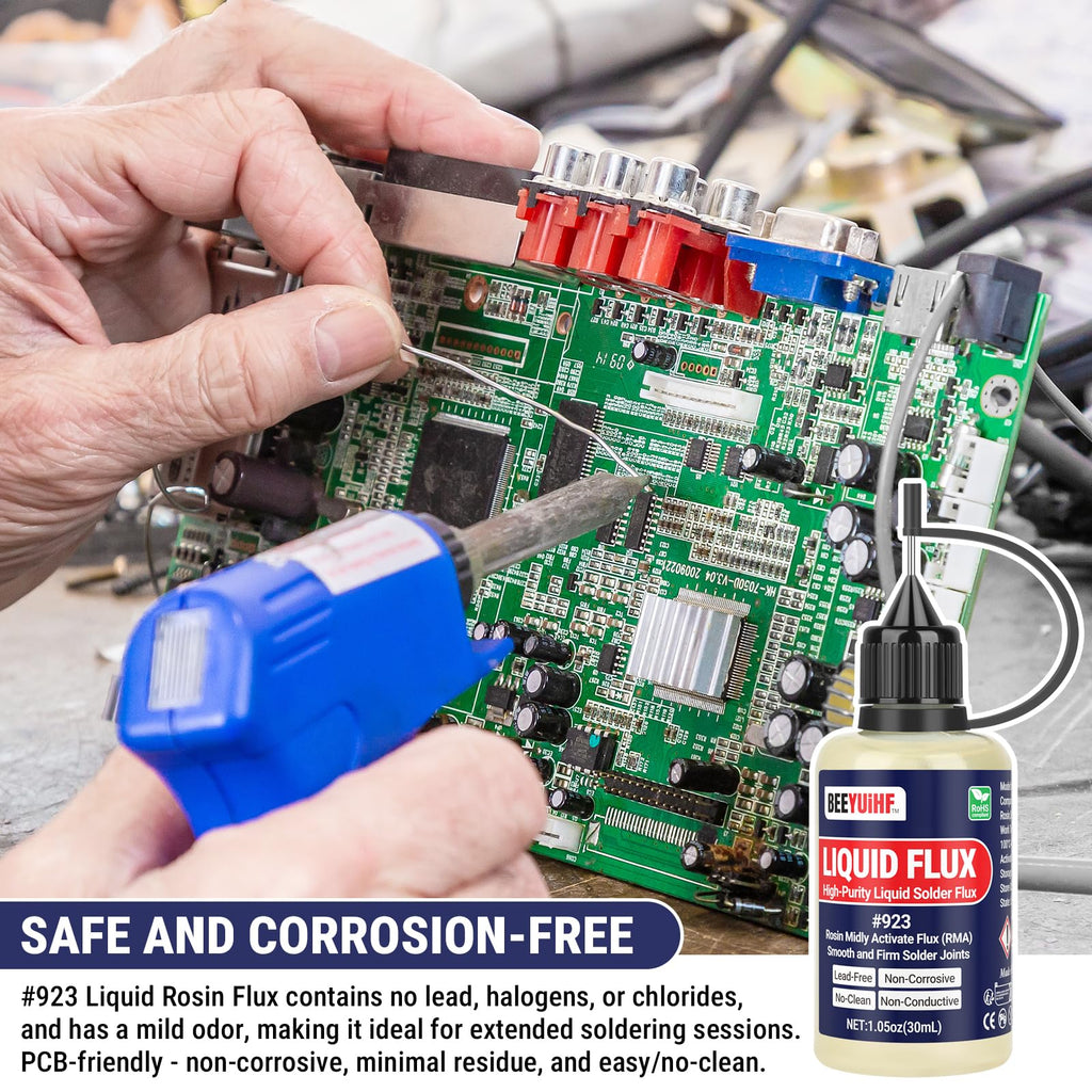 BEEYUIHF Liquid Solder Flux Dropper, Liquid Soldering Flux, No Clean Liquid Flux, Electrical Liquid Rosin Flux Solder, Liquid Flux Soldering Squeeze Bottle (30 mL/1.05Oz.)