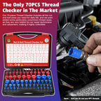 70 Pcs Thread Checker Nut and Bolt Thread Checker Set with 37 Inch and 33 Metric Box Set Thread Gauge SAE and Metric Sizes Perfect for Tight Spaces Ideal for Bolt and Nut Size Checking