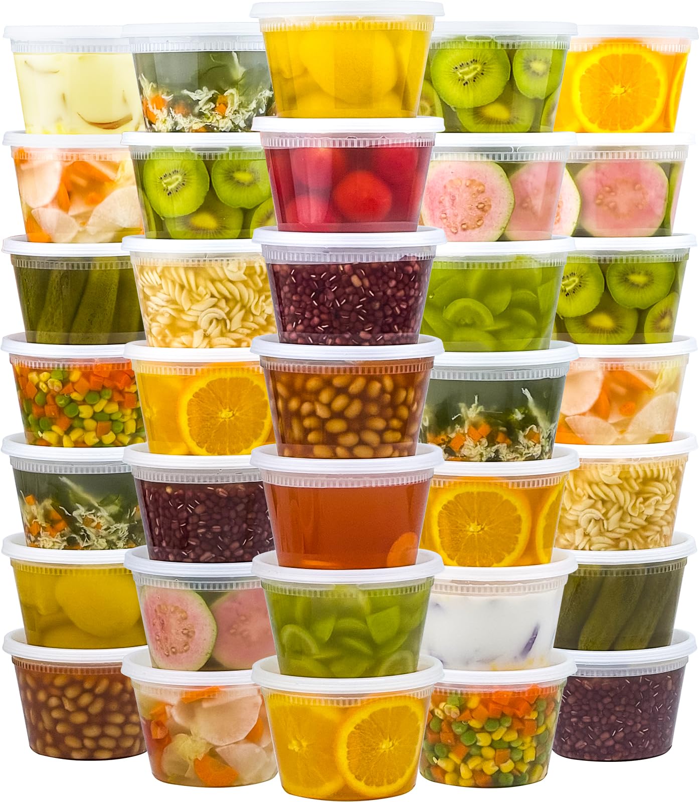 Dealusy 50 Set 16 oz Deli Containers with Lids
