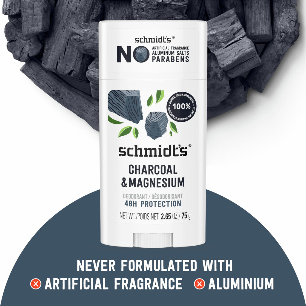 Schmidt's Deodorant Charcoal & Magnesium 2 Count 2.65 oz 48H