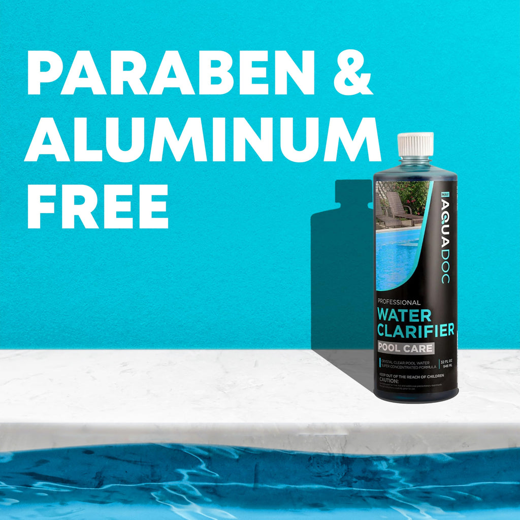 Pool Clarifier Liquid for Fast Acting Cloudy Water Treatment, Swimming Pool Water Clarifier Pool Owners Love, Use Our Clarifier to Keep Your Pool Clear - AquaDoc 32oz