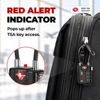 Forge TSA Approved Luggage Locks, Open Alert Cable Lock, Black, 4 Pack