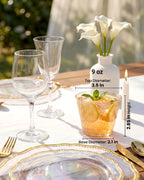 Hioasis 200Pcs 9OZ Gold Glitter Plastic Cups - Gold Plastic Cups, Heavy Duty & BPA-free for Party, Wedding, Celebrations