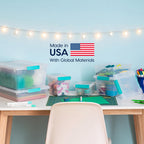 IRIS USA Storage Bins with Lids |Made in USA| 6 Qt - (4-Pack) - Clear