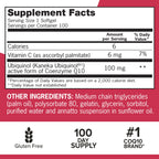 Qunol Mega Ubiquinol 100mg CoQ10, Superior Absorption, Patented Water and Fat Soluble Natural Supplement Form of Coenzyme Q10, Antioxidant for Heart Health, 100 Count Softgels