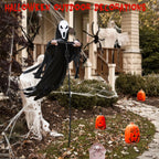 LarpGears Halloween Scarecrow Ghost Outdoor Decorations, 7.5Ft Halloween Rotatable Flying Ghost Home Decoration for Outdoor Garden, Porch, Yard