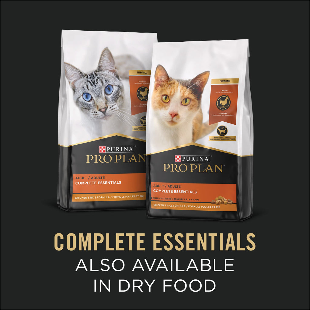 Purina Pro Plan Complete Essentials Wet Cat Food Variety, (24) 3 oz Cans