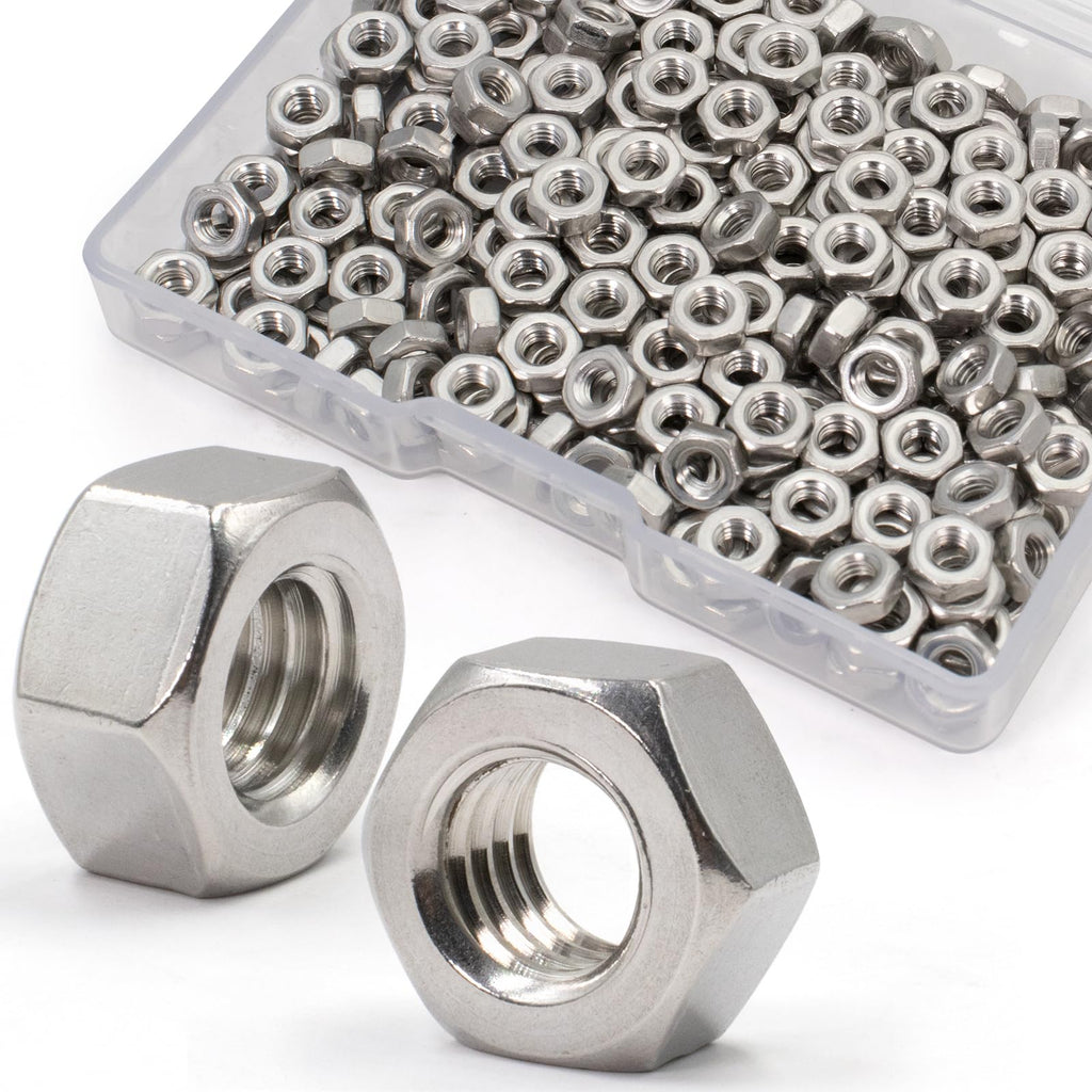 ZQZ M4-0.7 Hex Nuts,300PCS Stainless Steel Hardware Nut 304 ss Threaded Nut