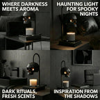 Nomnu Skull Candle Warmer Lamp, Black Spooky Gothic Decor w/Timer & Dimmer