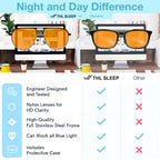 Orange Aviator Blue Light Blocking Glasses for Better Sleep - 97% Premium Metal Classic Aviators Computer Migraine Glasses for Women & Men - Amber Gaming Glasses - Blue Light Blocker Anti Eye Strain
