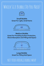 4 large rolls of Bubble Wrap total 700 feet, small bubbles 3/16 cushioning, 700 ft, heavy duty, perforated Every 12" Made in the USA by American Bubble Boy, bulk packaging wrap for moving and shipping