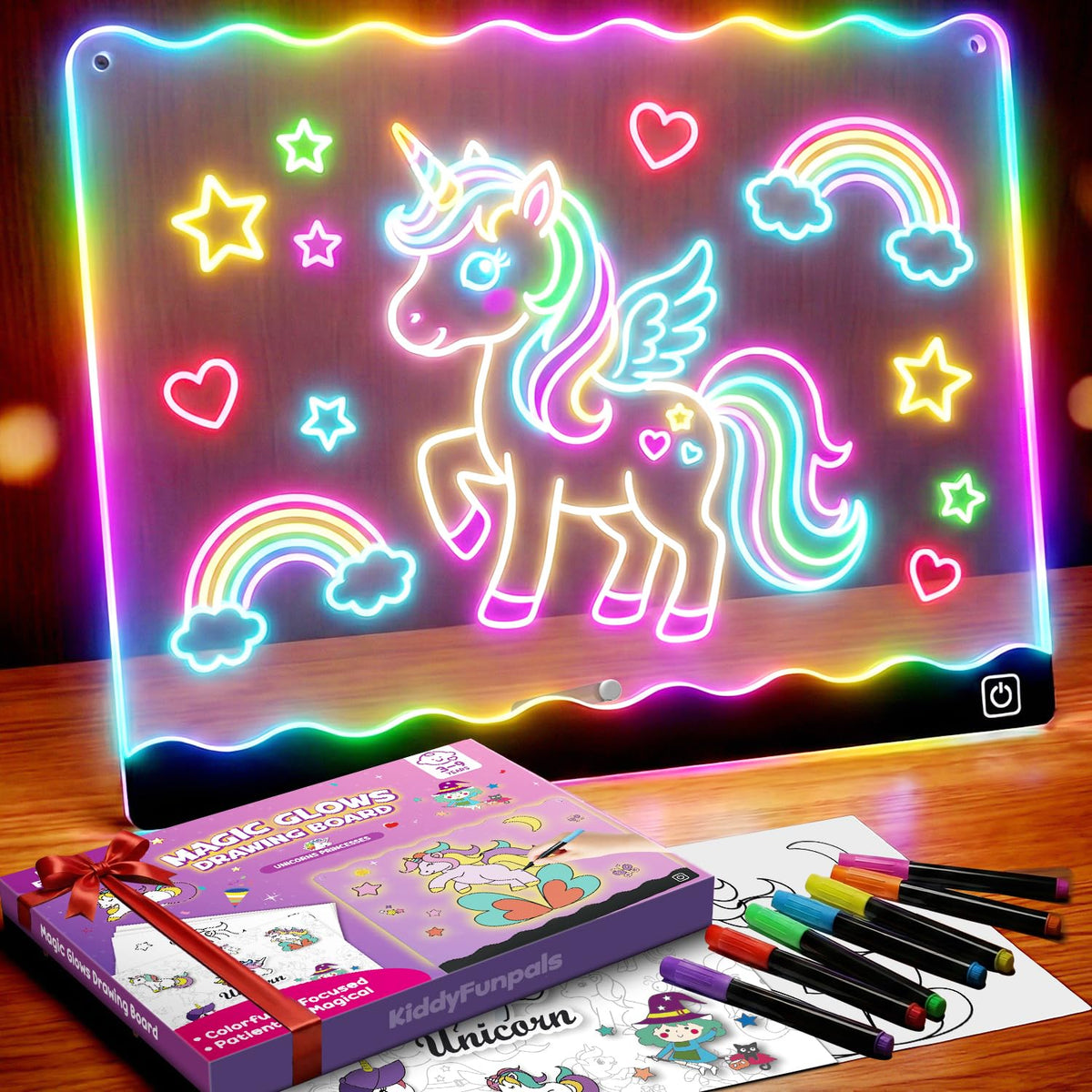 LED Drawing Board for Girls, Arts Gifts Kit and Crafts Toys for 3+ Year Old