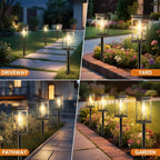 RAVICEN Solar Pathway Lights Outdoor Waterproof – 12 Pack Bright Solar Powered Garden Lights with Auto On/Off, IP65 LED Landscape Lighting for Walkway Patio Lawn Yard Decor