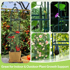 100% Metal Obelisk Trellis for Climbing Plants Outdoor & Indoor - Powder-Coated Steel Tower Obelisk Plant Support - Heavy Duty Rust-Proof Garden Trellis for Climbing Vine Vegetables Flowers Black