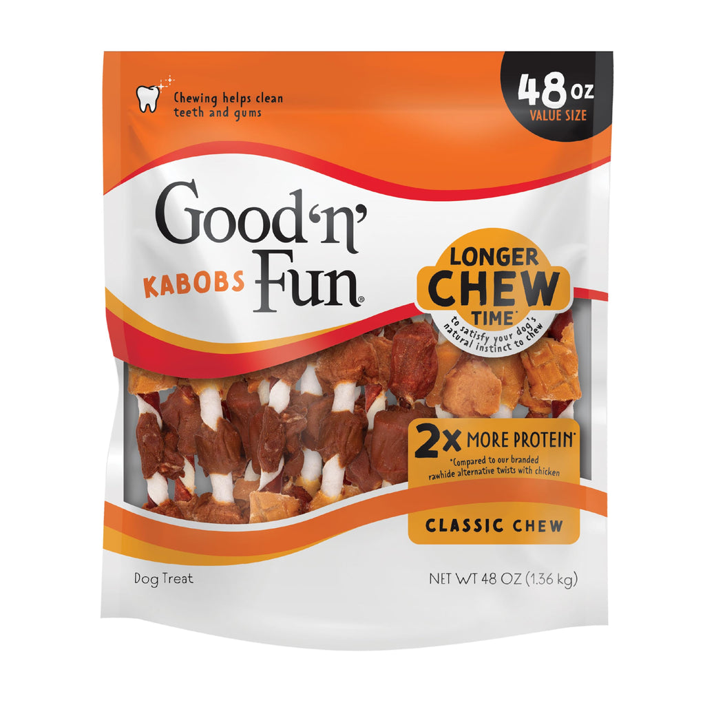 Good 'n' Fun Kabobs Long-Lasting Dog Treat Made With Real Protein, 48 oz