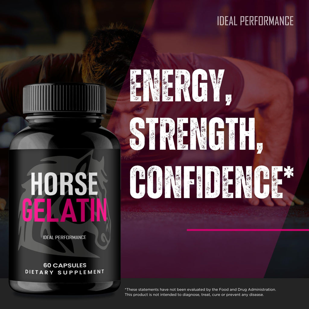 IDEAL PERFORMANCE Horse Gelatin Capsules, HorseGelatin Pills Reviews (60 Capsules)