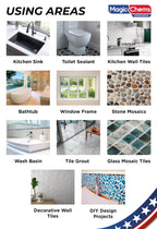 Tile Grout Repair, White 8.8 oz/250gr. Fast Drying Grout Repair Kit, Grout Filler Tube Repair Kit, Tile Grout Paint, Grout Sealer Restore and Renew Bathroom Floor, Tile Gaps, Joints, Lines