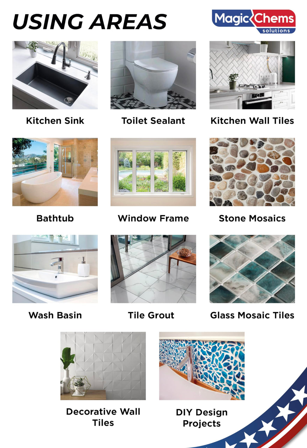 Magic Chems Tile Grout Repair, Grey 8.8 oz/250gr. Fast Drying Grout Repair Kit, Grout Filler Tube Repair Kit, Tile Grout Paint, Grout Sealer Restore and Renew Bathroom Floor, Tile Gaps, Joints, Lines