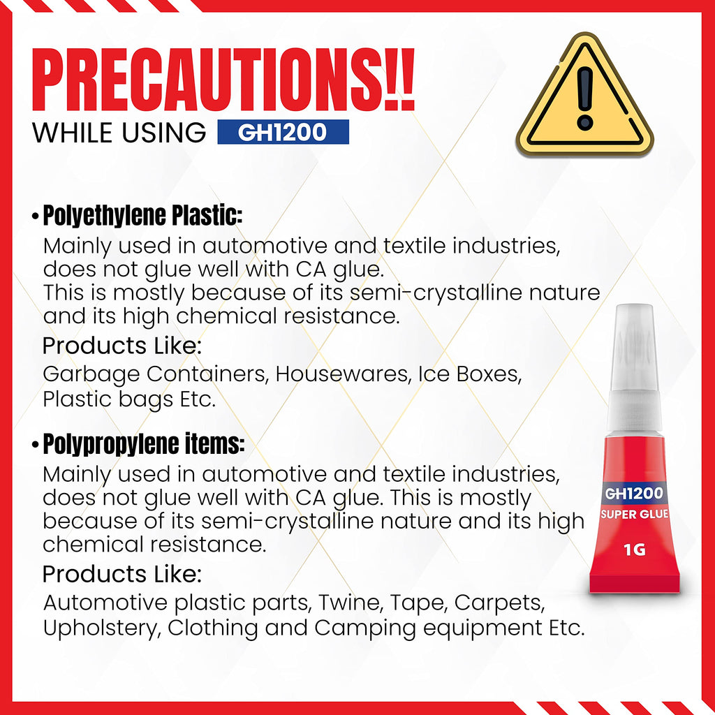 1 Gram (Pack of 24) Single Use Super Glue All Purpose - Superglue - Ca Glue Thick & Strong Adhesive for DIY Craft, Ceramics, Frame, Leather, Metal Etc