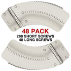 48 Pack Interior Door Hinges Brushed Nickel 3.5 Inch x 3 1/2" Rounded 5/8" Radius 3 ½"Satin Iron Bifold Residential Hinge for French Style Slab Single/Double Doors Hardware Kit Living/Bed Room