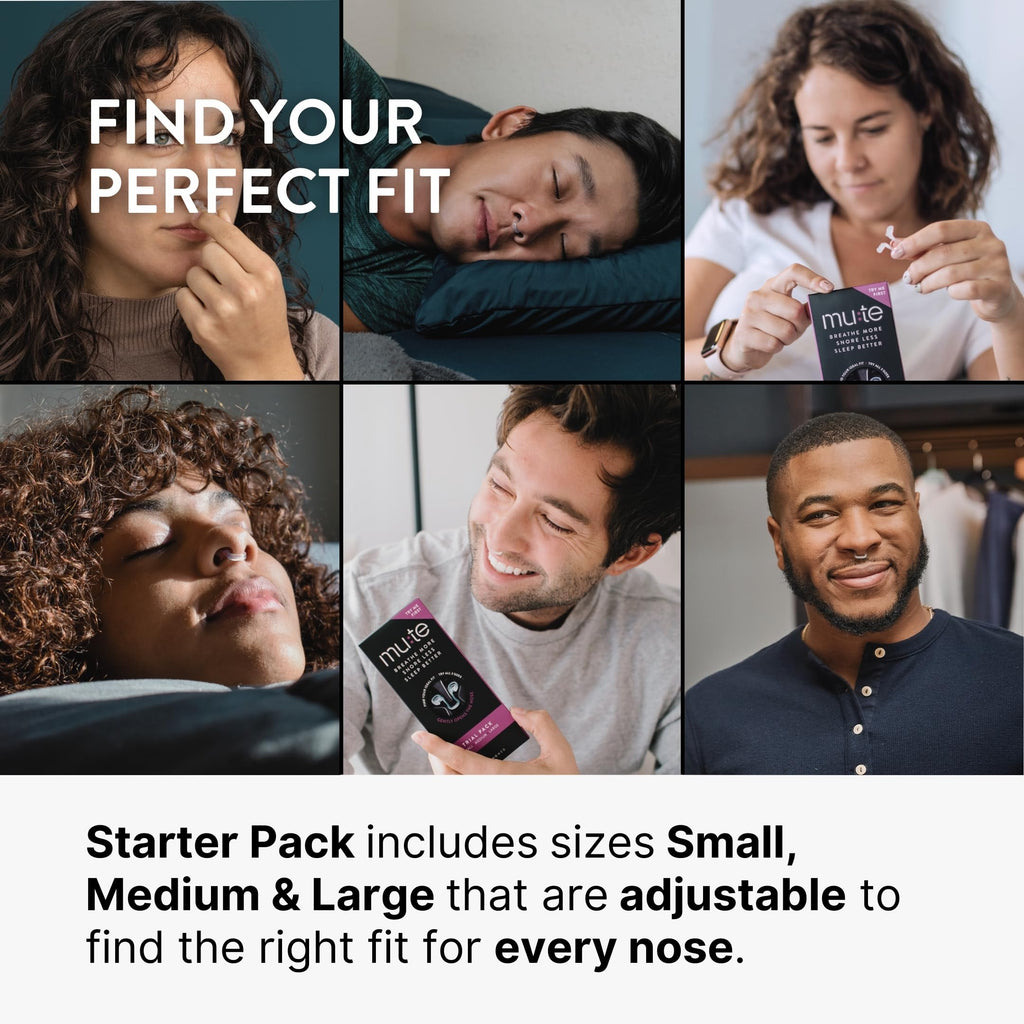 MUTE by Rhinomed Nasal Dilator for Snore Reduction Starter Pack Increases Airflow Anti Snoring Devices Nasal Dilators for Sleeping Transparent Internal Nasal Dilator Snoring Solution