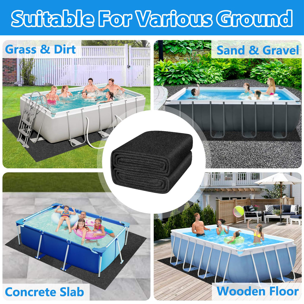 Thickened Pool Liner Pad for Above Ground Pool, 10’x 7’ Rectangle Under Pool Mat Padding, Pool Ground Pad Mat Under Pool for Pool Bottom, Prevent Punctures, Extend Liner Life