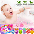 Unicorn Bath Bombs for Kids Girls with Toys Surprise Jewelry Inside Gift for Girls 3 4 5 6 7 8 Years Old Birthday Gifts Ideas Easter Gifts for Girl Easter Basket Stuffers Egg Fillers Christmas Gift