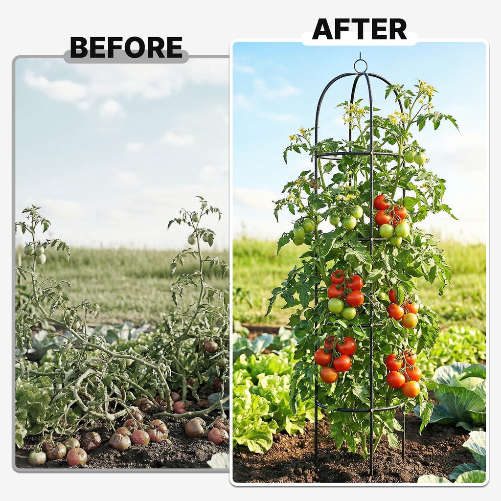 CL FUN Metal Trellis for Climbing Plants Outdoor, 2026 Upgrade 100% Metal with Powder Coating, Rose, Flowers, Grape, Pea, Cucumber Tomato Cage - 6.3 FT Freestanding Plant Support