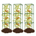 3 Pack 47 Inch Heavy Duty Height Adjustable Square Tomato Cage