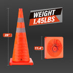 RoadHero 28 Inch 2 Pack Collapsible Traffic Safety Cones with Bag,Orange