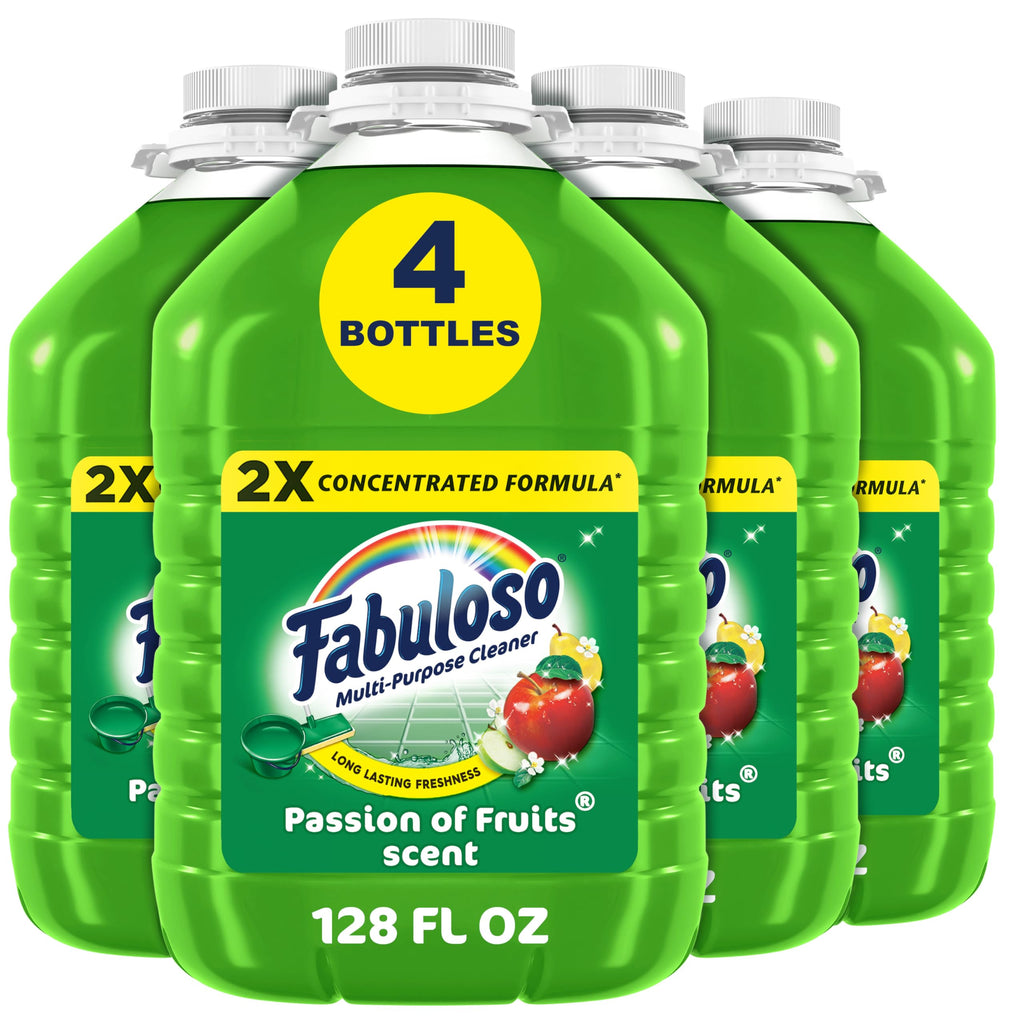 Fabuloso 2X Multi-Purpose Cleaner, No Rinse Floor Cleaner, Long-Lasting Freshness, Passion of Fruits Scent, 128 fl oz