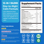 Venture Pal Calm Drink Mix, Cortisol Reducer and Sleep Aid with Magnesium Glycinate, Ashwagandha, L-Theanine,Vitamin D, Calm Magnesium Powder for Relax & Focus, No Sugar, Non GMO, Vegan & Gluten-Free