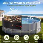 8 Ft Round Pool Cover, Solar Covers for Above Ground Pools, Stock Tank Pool Protector with Tightening Ratchet, Swimming Pool Cover Ideal for Waterproof and Dustproof