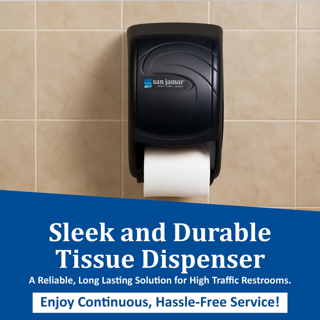 San Jamar R3590TBK Black Pearl Oceans Duett Standard Bath Tissue Dispenser