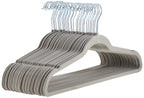 Amazon Basics Slim Velvet Non-Slip Space Saving Suit Clothes Hangers, Sturdy Metal, Gray/Silver, 30-Pack