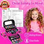 Hollyhi 58 Pcs Kids Makeup Toys Kit for Girls, Real Washable Make Up Set