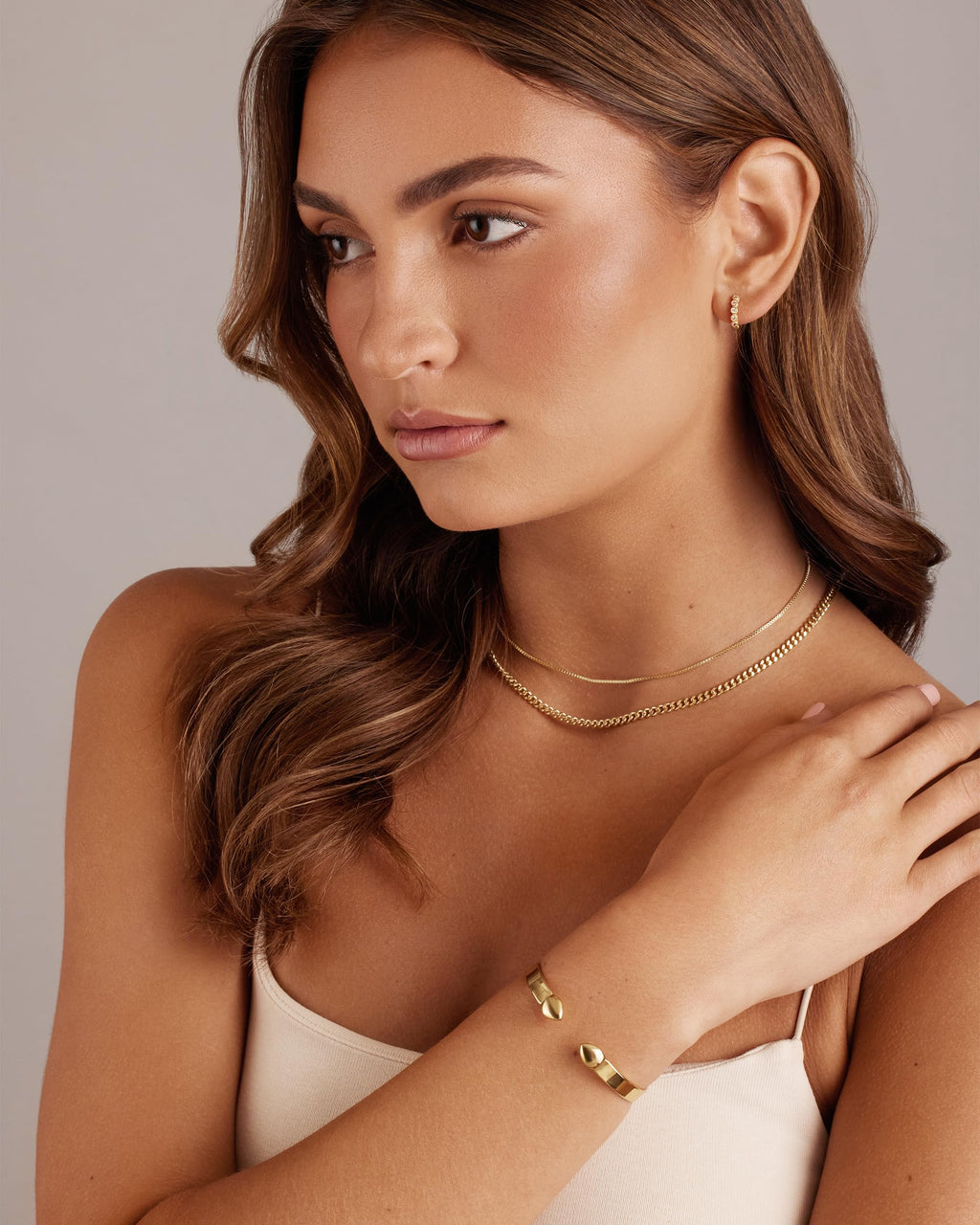 PAVOI Adjustable Cuff Bracelet for Women, 14K Gold Plated, Yellow Gold