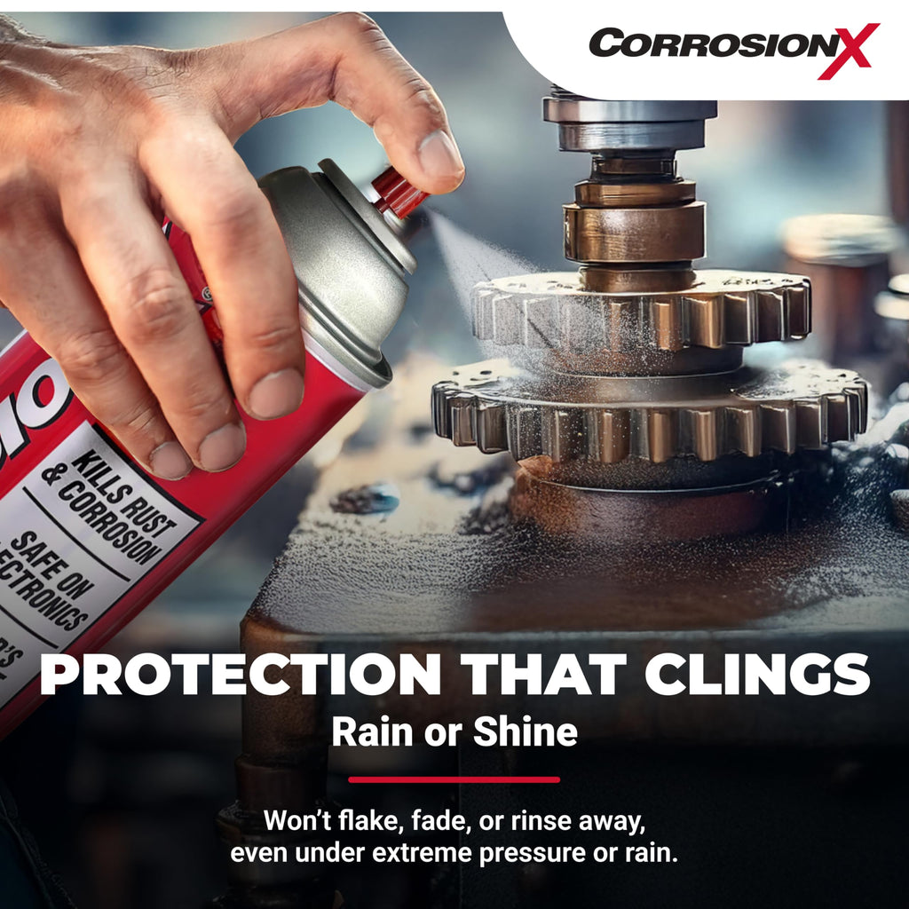 CorrosionX Rust Inhibitor, Industrial-Strength Dielectric Corrosion Prevention, Lubricant & Penetrant for Marine, Automotive, Electronics & RV Use, Protects Bolts, Cables, Engines, 16oz Trigger Spray
